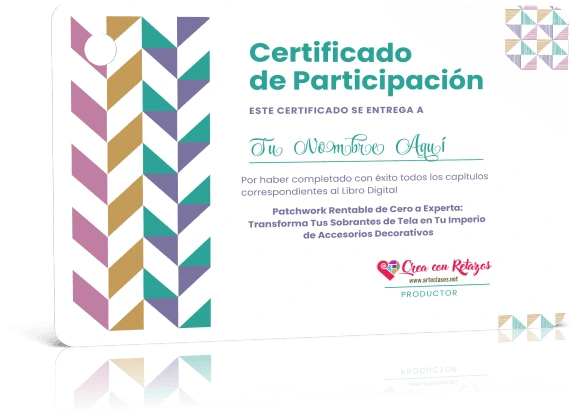 Certificado de participación Patchwork Rentable Arte Clases